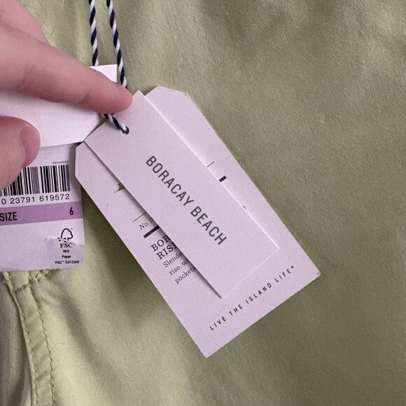 Tommy Bahama Women 6 Lime Pop Boracay Beach High Rise Ankle Jeans NWT - Picture 6 of 16